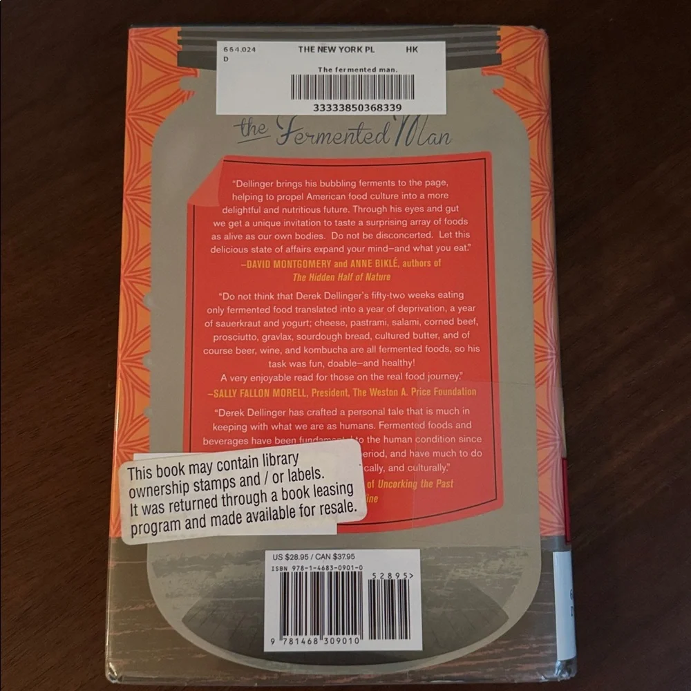 BOOK the Fermented Man YEAR ON THE FRONT LINES OF FOOD REVOLUTION DELLINGER Hard